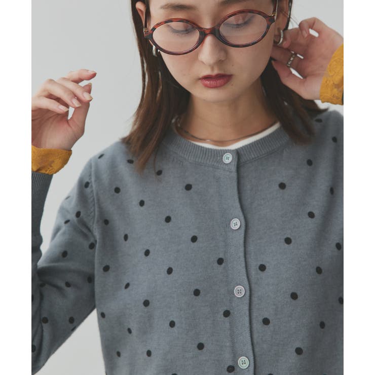 ポルカドットニットカーディガン | ad thie | 詳細画像11 