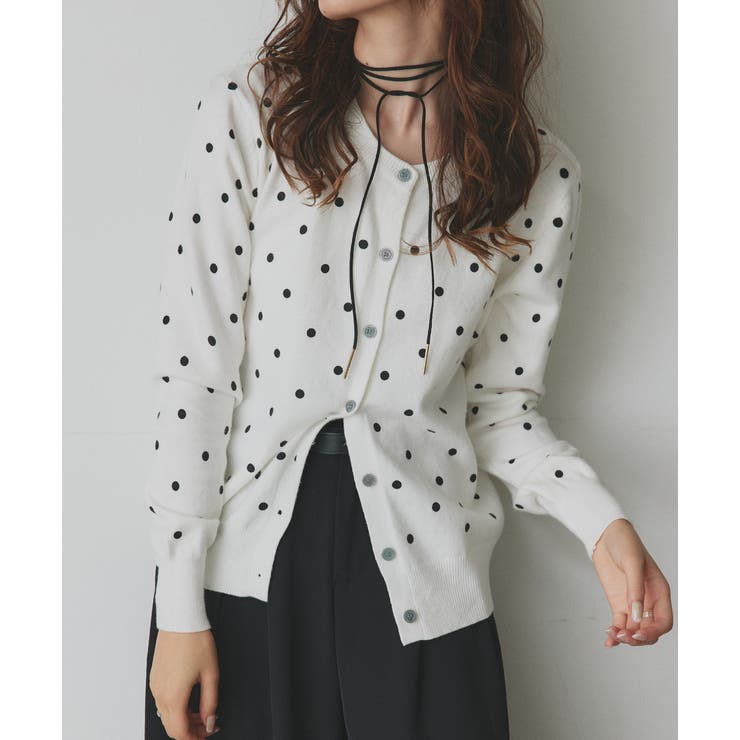 ポルカドットニットカーディガン | ad thie | 詳細画像21 