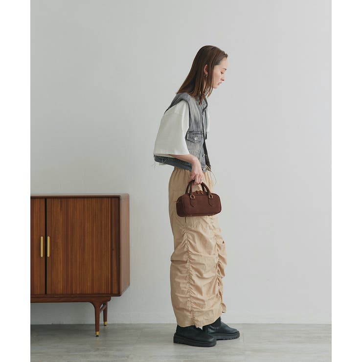 タックデザインデニムショート丈ベスト | ad thie | 詳細画像20 