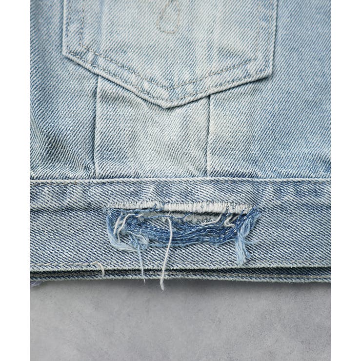 タックデザインデニムショート丈ベスト | ad thie | 詳細画像30 