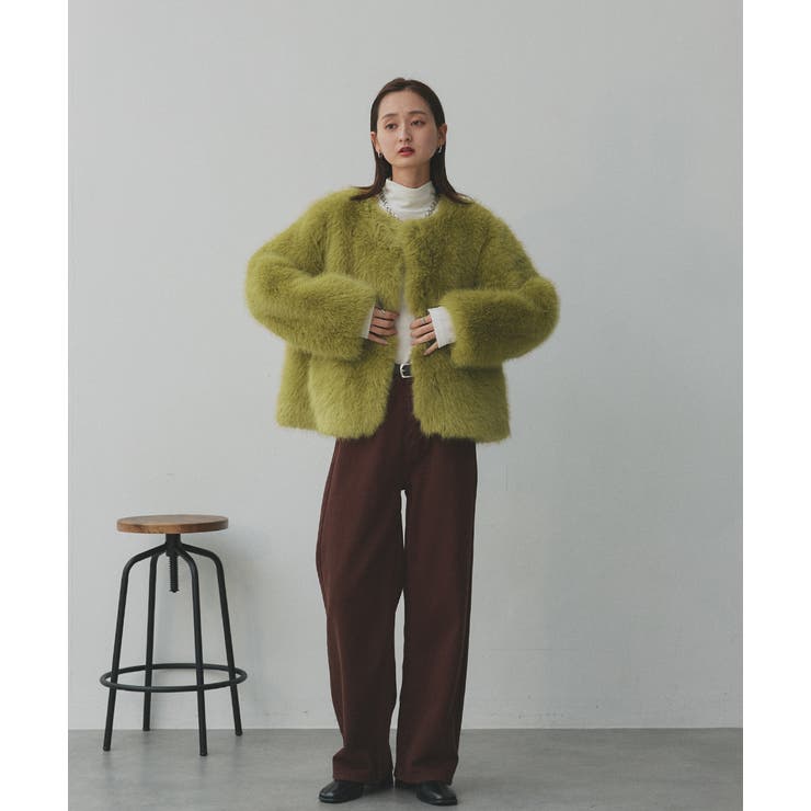 【2025AW新作】ノーカラーフェイクファーコート | ad thie | 詳細画像11 