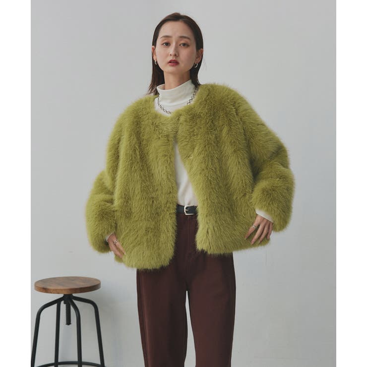 【2025AW新作】ノーカラーフェイクファーコート | ad thie | 詳細画像15 