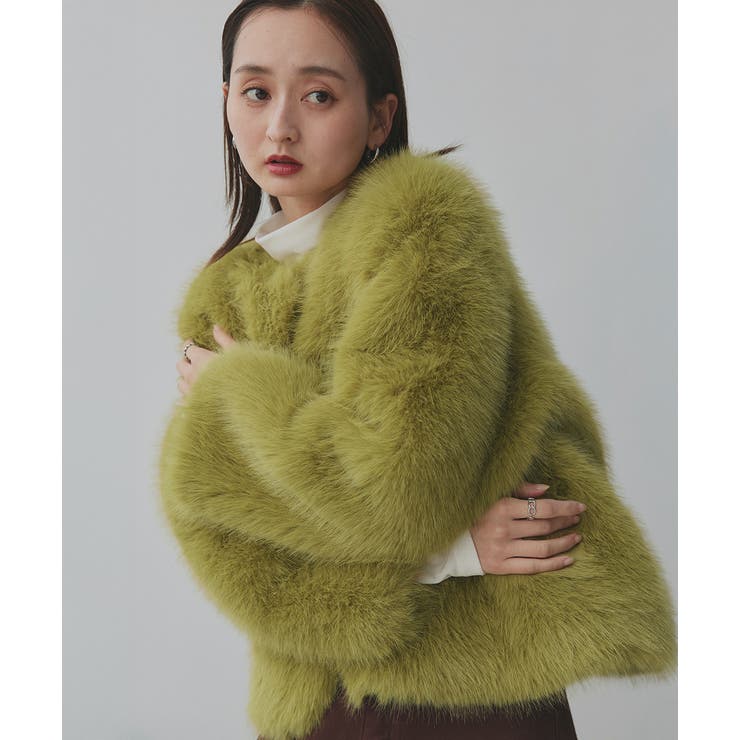 【2025AW新作】ノーカラーフェイクファーコート | ad thie | 詳細画像17 