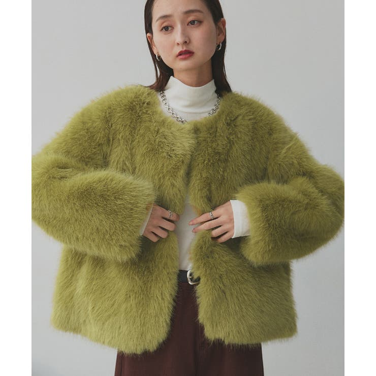 【2025AW新作】ノーカラーフェイクファーコート | ad thie | 詳細画像20 