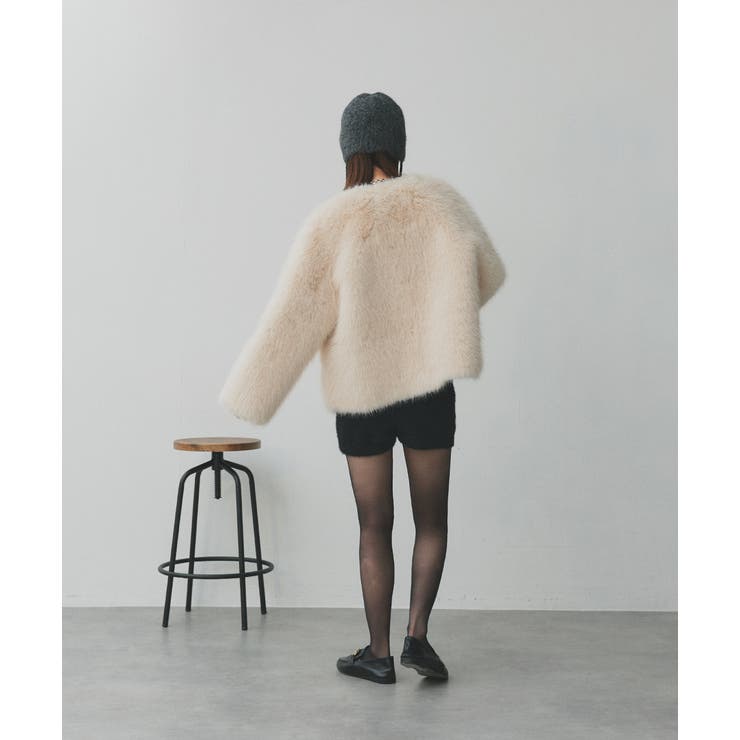 【2025AW新作】ノーカラーフェイクファーコート | ad thie | 詳細画像23 