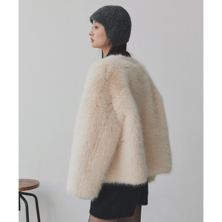 【2025AW新作】ノーカラーフェイクファーコート | ad thie | 詳細画像28 