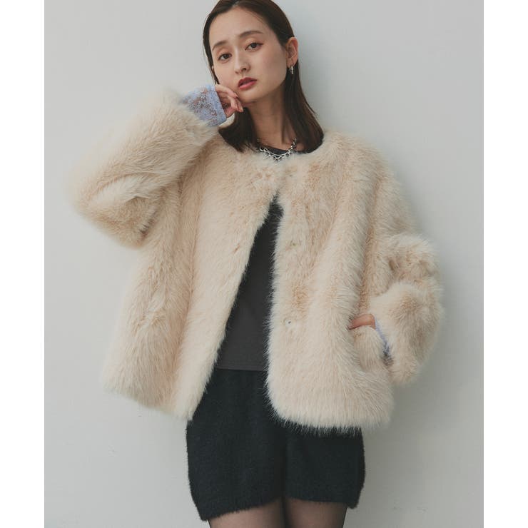 【2025AW新作】ノーカラーフェイクファーコート | ad thie | 詳細画像29 