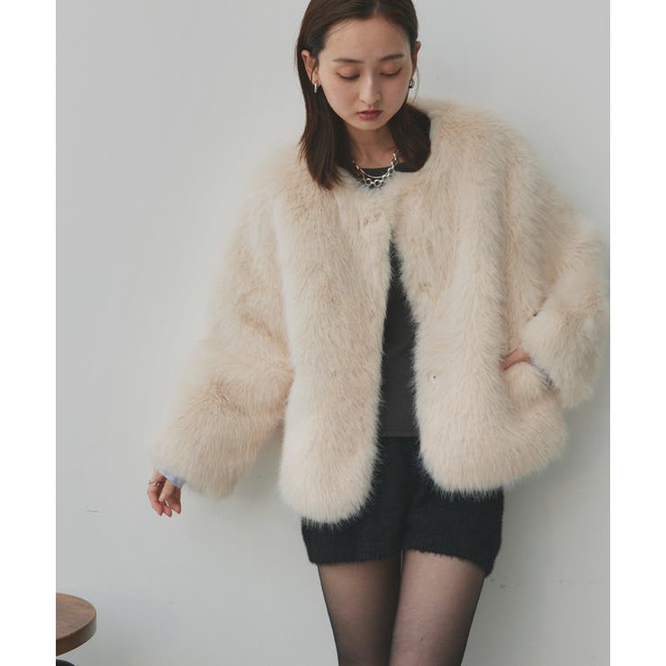 【2025AW新作】ノーカラーフェイクファーコート | ad thie | 詳細画像30 