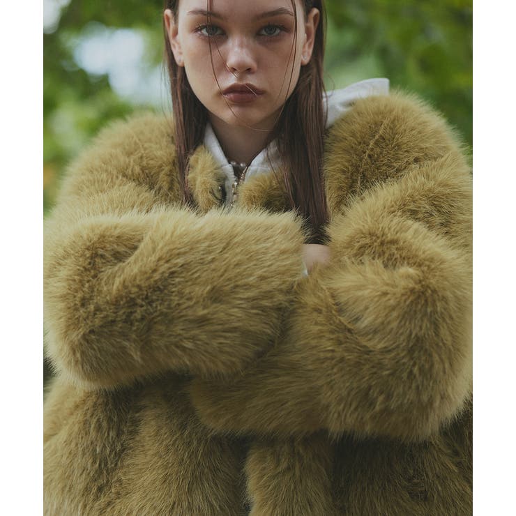 【2025AW新作】ノーカラーフェイクファーコート | ad thie | 詳細画像5 