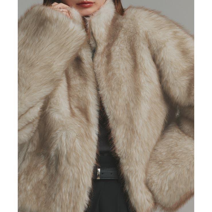 スタンドカラーフェイクファーコート | ad thie | 詳細画像19 