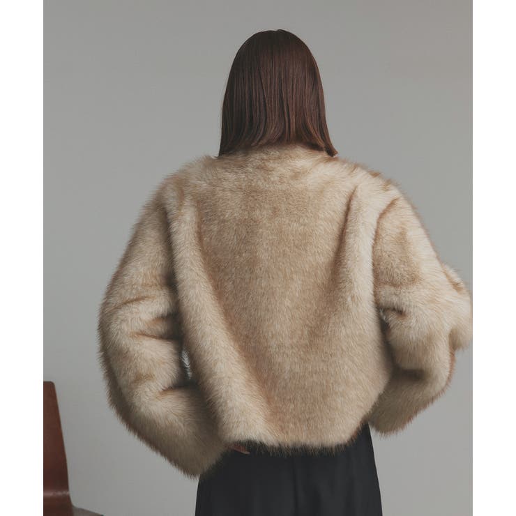 スタンドカラーフェイクファーコート | ad thie | 詳細画像20 