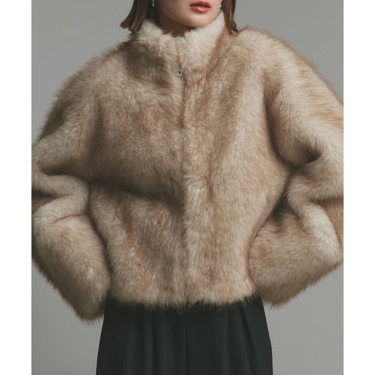 スタンドカラーフェイクファーコート | ad thie | 詳細画像22 