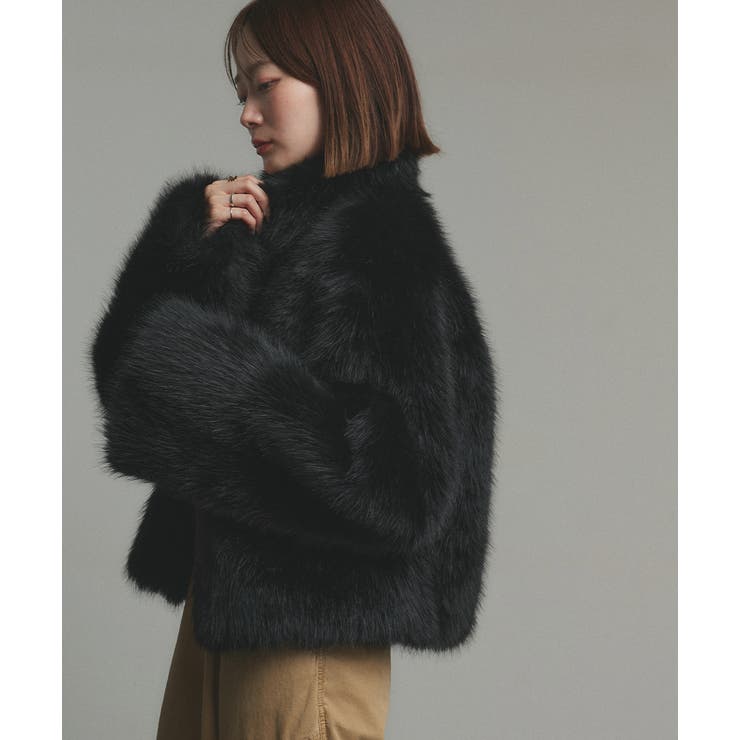 スタンドカラーフェイクファーコート | ad thie | 詳細画像40 