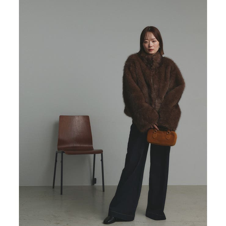 スタンドカラーフェイクファーコート | ad thie | 詳細画像42 