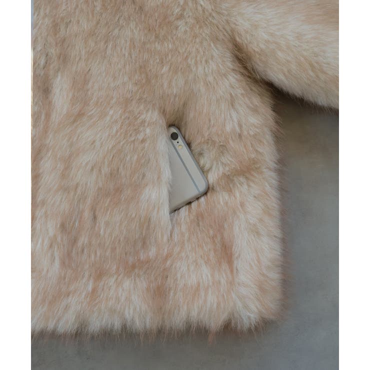 スタンドカラーフェイクファーコート | ad thie | 詳細画像57 