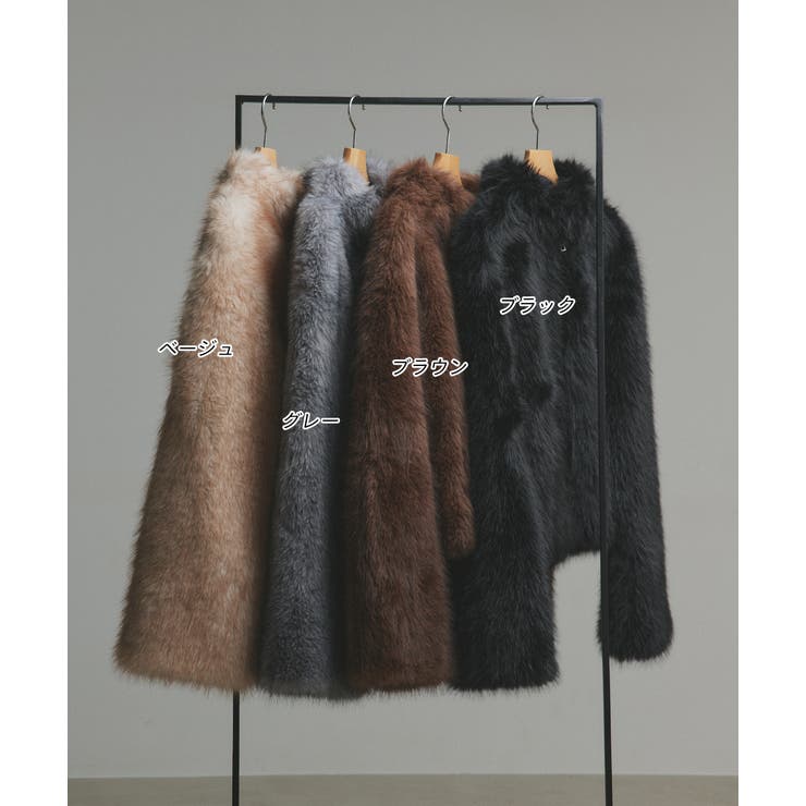 スタンドカラーフェイクファーコート | ad thie | 詳細画像60 