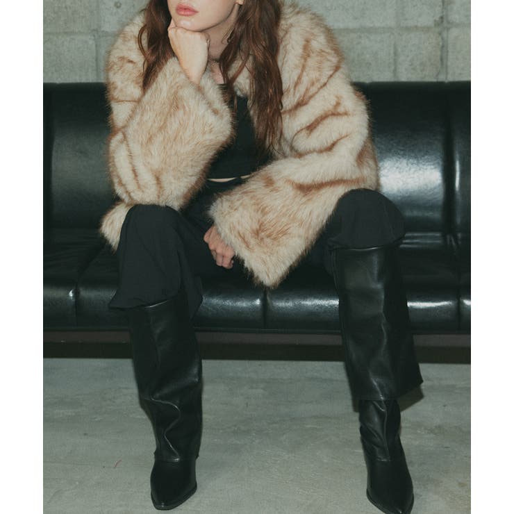 スタンドカラーフェイクファーコート | ad thie | 詳細画像8 