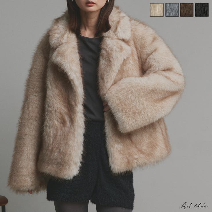 【2025AW新作】テーラードカラーフェイクファーコート | ad thie | 詳細画像1 