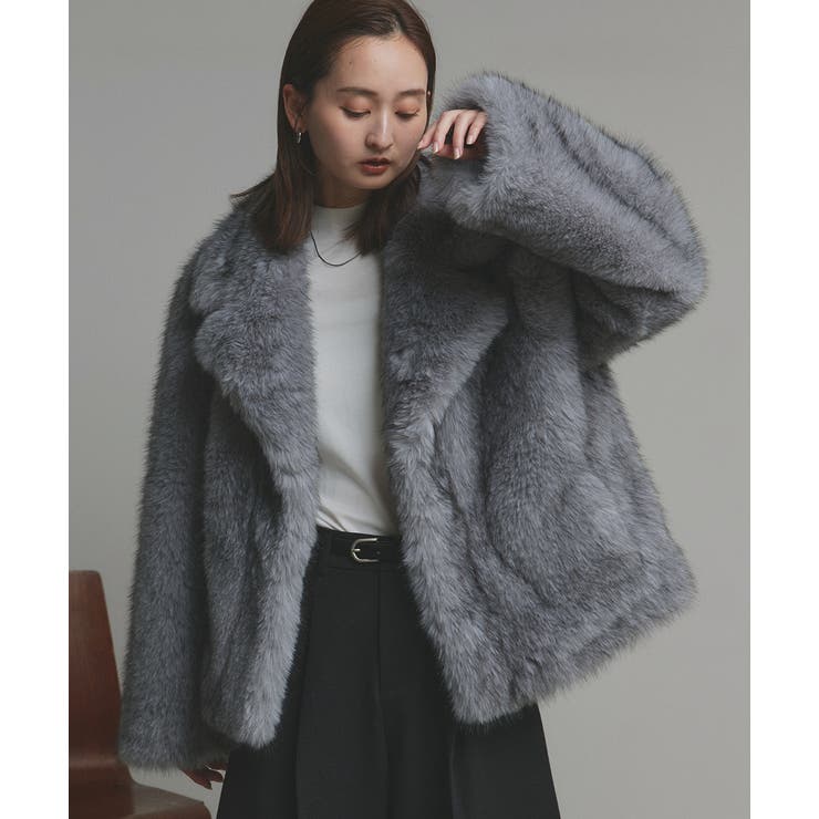 【2025AW新作】テーラードカラーフェイクファーコート | ad thie | 詳細画像12 