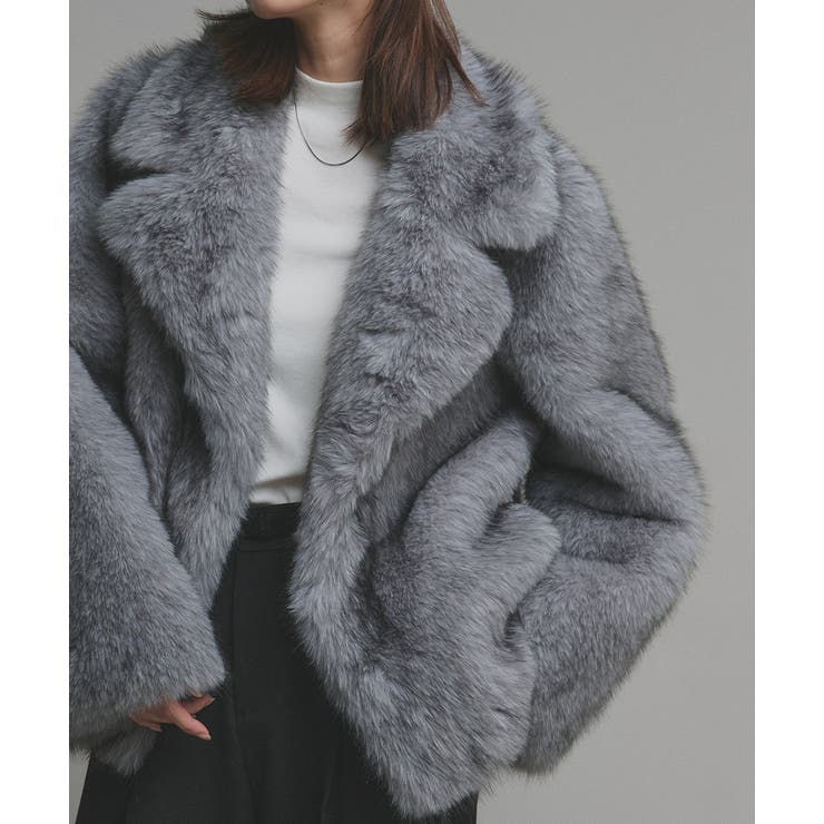 【2025AW新作】テーラードカラーフェイクファーコート | ad thie | 詳細画像14 