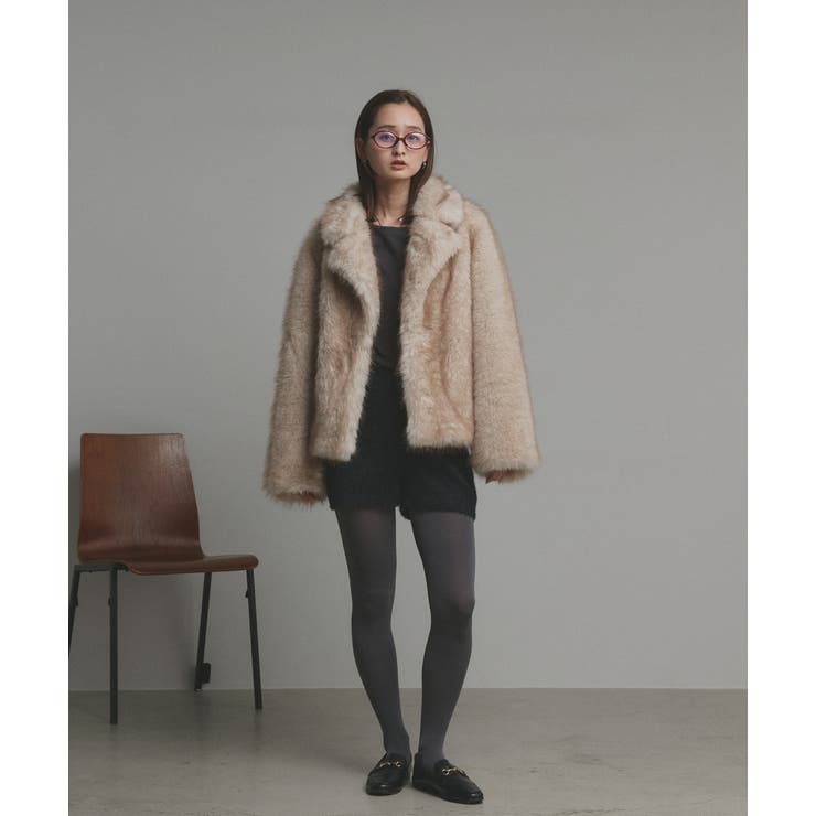 【2025AW新作】テーラードカラーフェイクファーコート | ad thie | 詳細画像16 