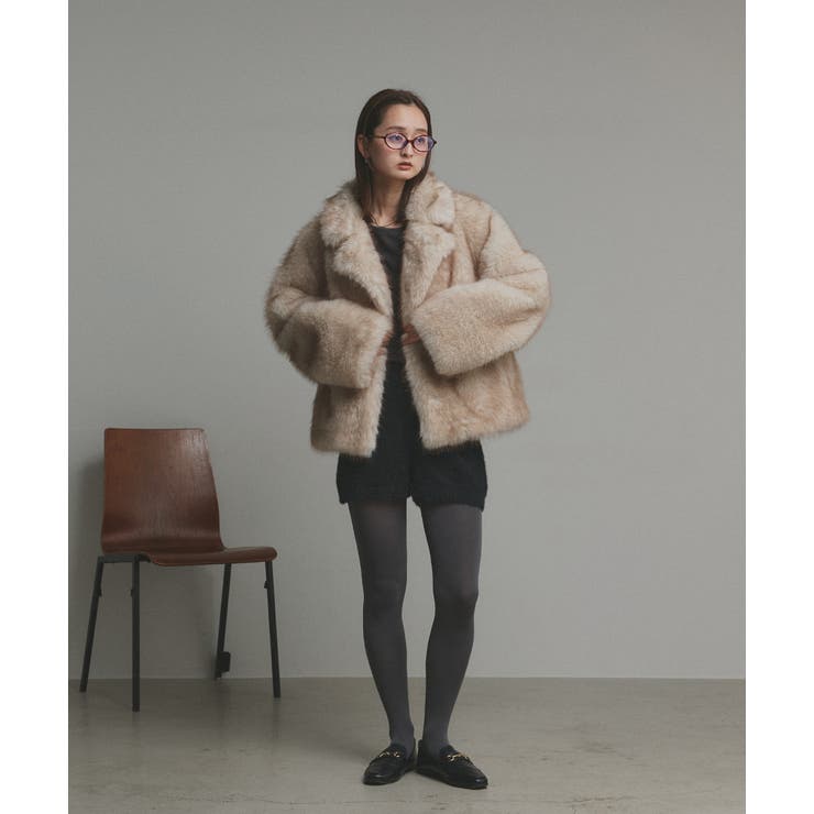 【2025AW新作】テーラードカラーフェイクファーコート | ad thie | 詳細画像17 