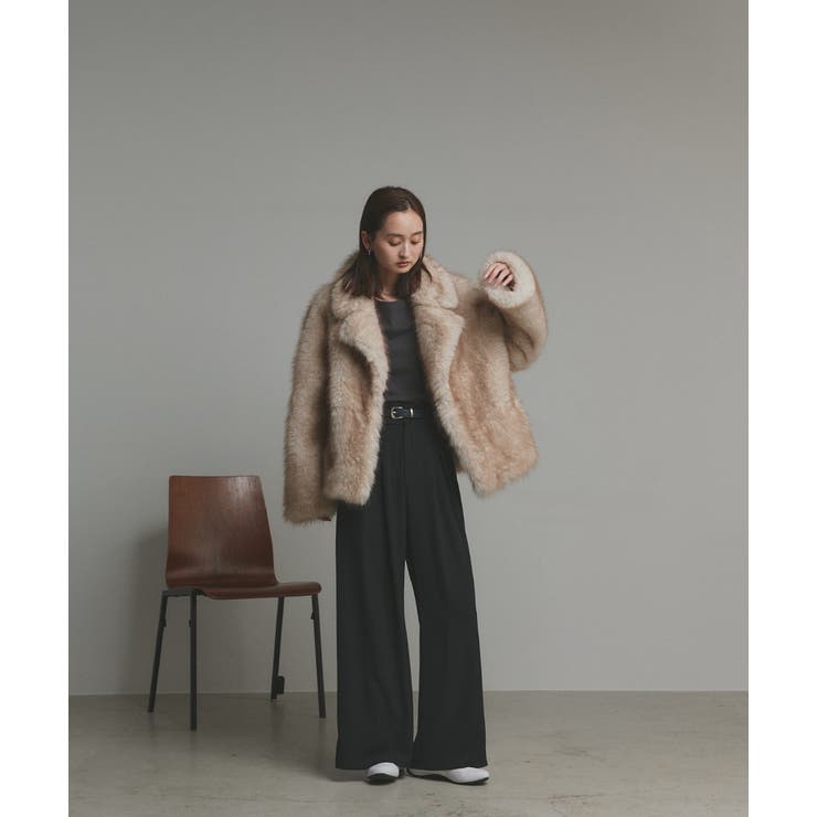 【2025AW新作】テーラードカラーフェイクファーコート | ad thie | 詳細画像24 