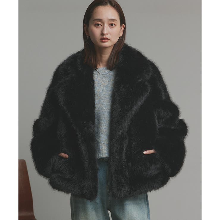 【2025AW新作】テーラードカラーフェイクファーコート | ad thie | 詳細画像4 
