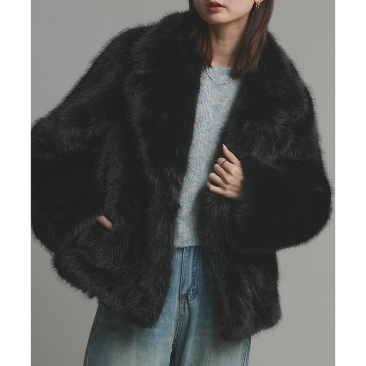 【2025AW新作】テーラードカラーフェイクファーコート | ad thie | 詳細画像5 