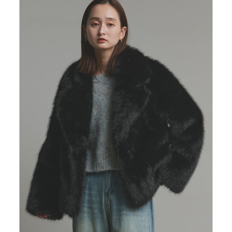 【2025AW新作】テーラードカラーフェイクファーコート | ad thie | 詳細画像6 
