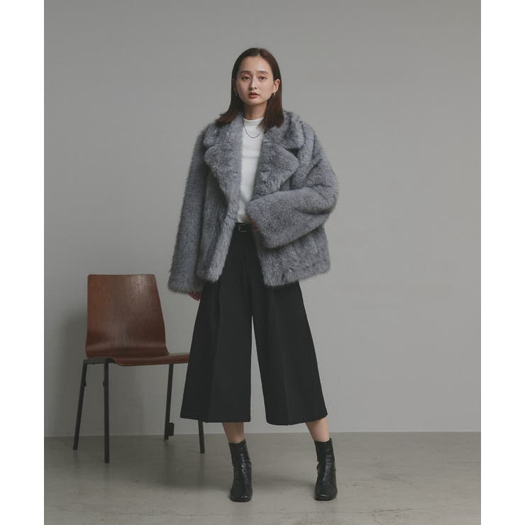 【2025AW新作】テーラードカラーフェイクファーコート | ad thie | 詳細画像8 