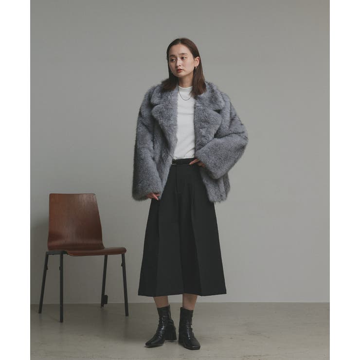 【2025AW新作】テーラードカラーフェイクファーコート | ad thie | 詳細画像9 