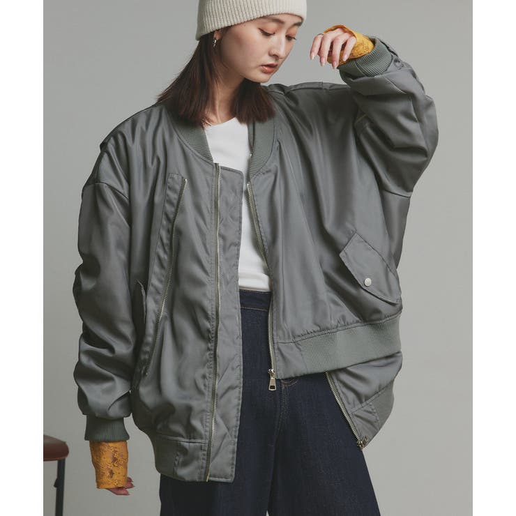 ギャザーデザインアシンメトリーMA-1 | ad thie | 詳細画像12 