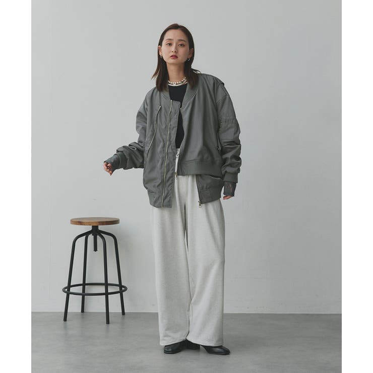 ギャザーデザインアシンメトリーMA-1 | ad thie | 詳細画像13 