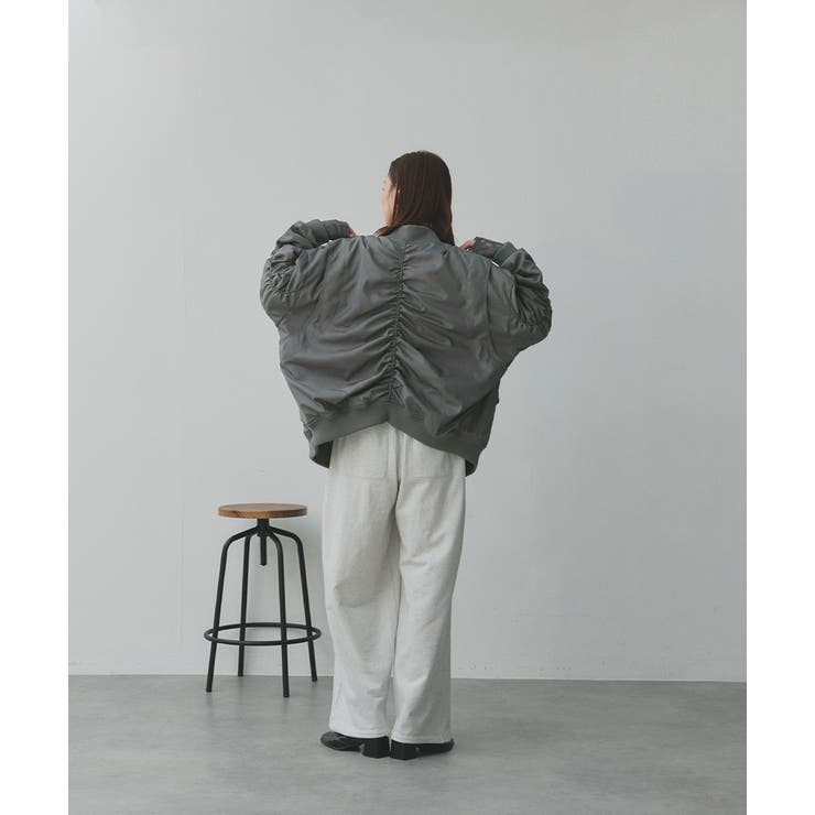 ギャザーデザインアシンメトリーMA-1 | ad thie | 詳細画像14 