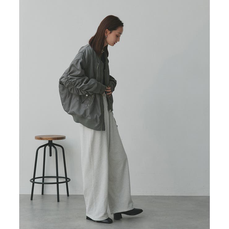 ギャザーデザインアシンメトリーMA-1 | ad thie | 詳細画像15 