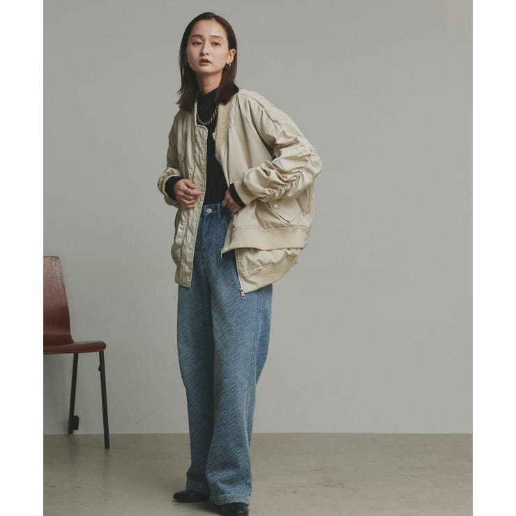 ギャザーデザインアシンメトリーMA-1 | ad thie | 詳細画像22 