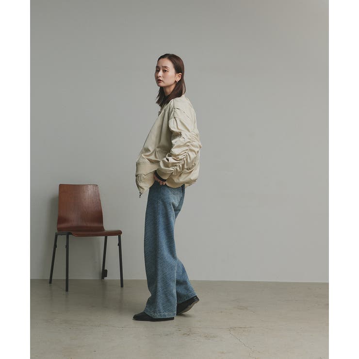 ギャザーデザインアシンメトリーMA-1 | ad thie | 詳細画像23 