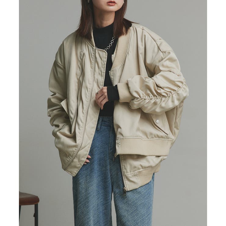 ギャザーデザインアシンメトリーMA-1 | ad thie | 詳細画像24 