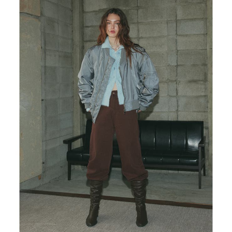 ギャザーデザインアシンメトリーMA-1 | ad thie | 詳細画像3 