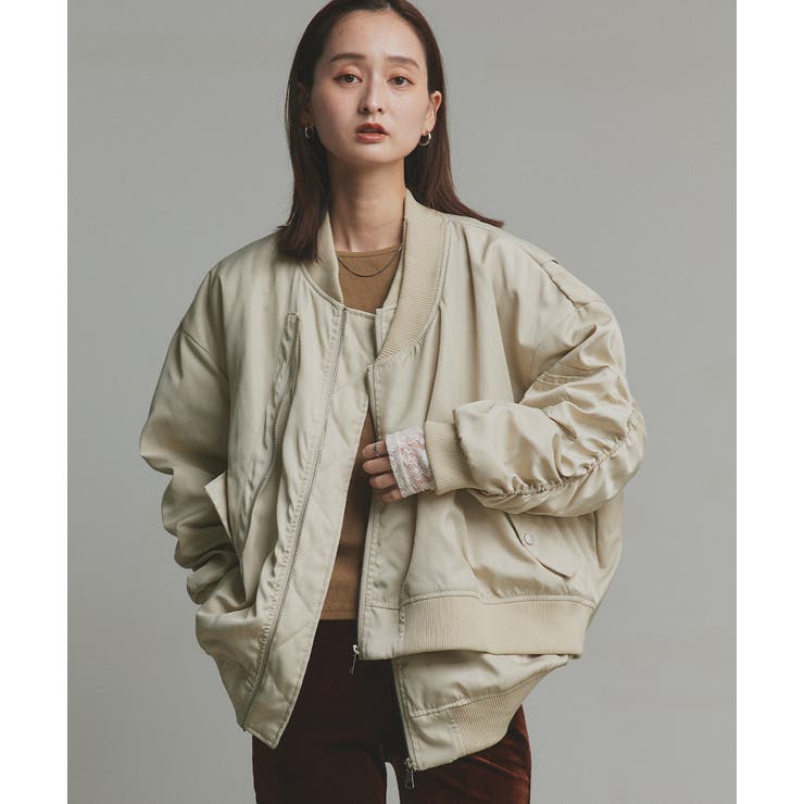 ギャザーデザインアシンメトリーMA-1 | ad thie | 詳細画像31 