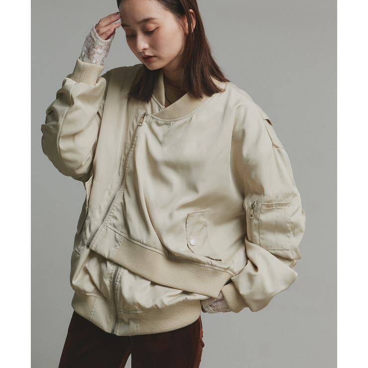 ギャザーデザインアシンメトリーMA-1 | ad thie | 詳細画像32 