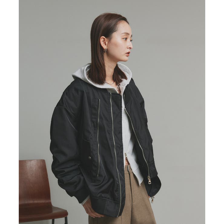 ギャザーデザインアシンメトリーMA-1 | ad thie | 詳細画像39 