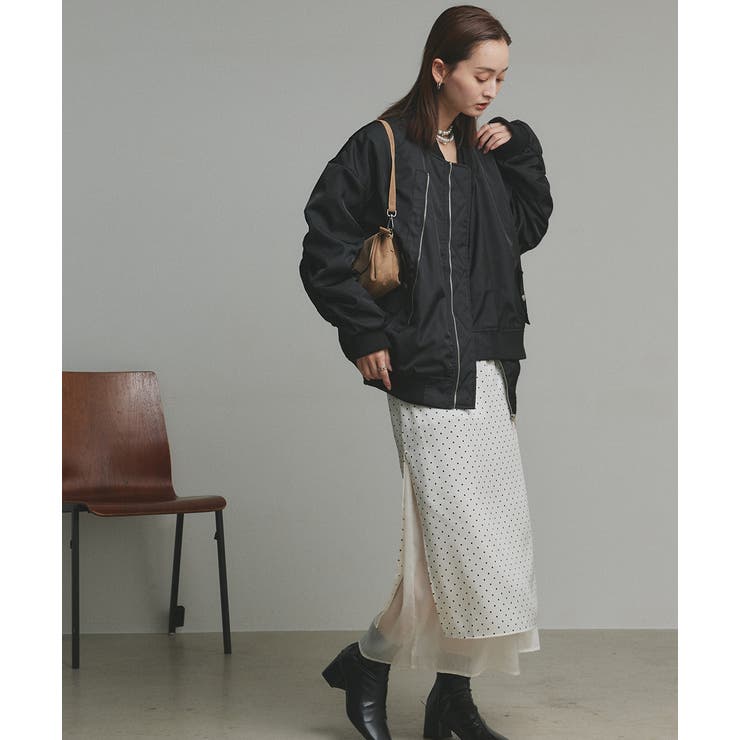 ギャザーデザインアシンメトリーMA-1 | ad thie | 詳細画像42 