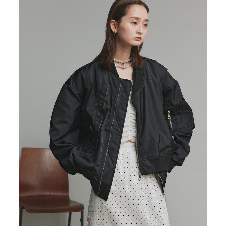 ギャザーデザインアシンメトリーMA-1 | ad thie | 詳細画像45 