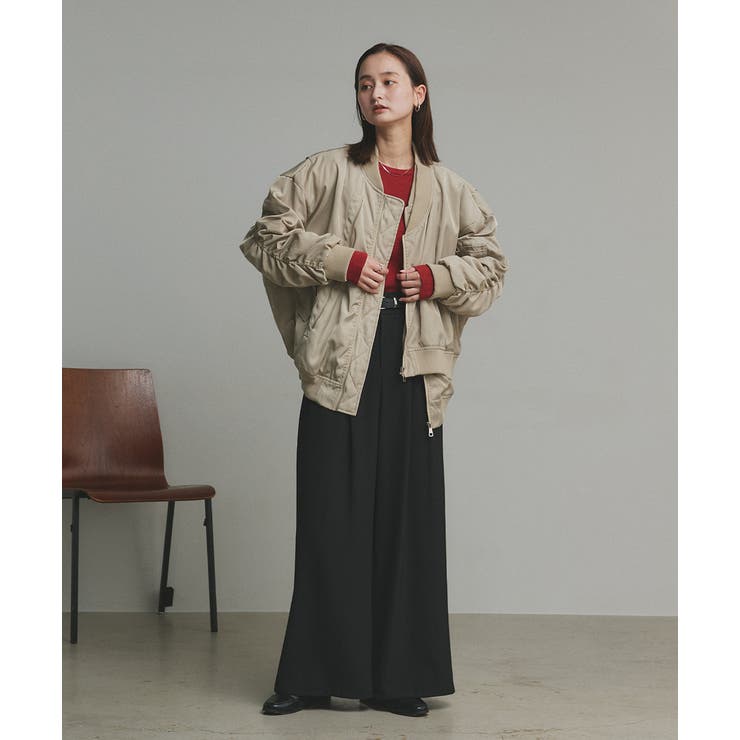 ギャザーデザインアシンメトリーMA-1 | ad thie | 詳細画像47 