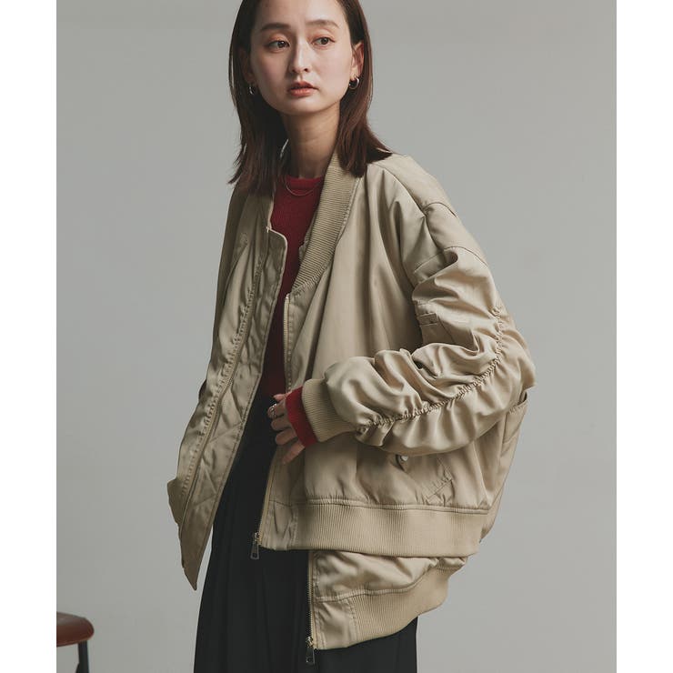 ギャザーデザインアシンメトリーMA-1 | ad thie | 詳細画像51 