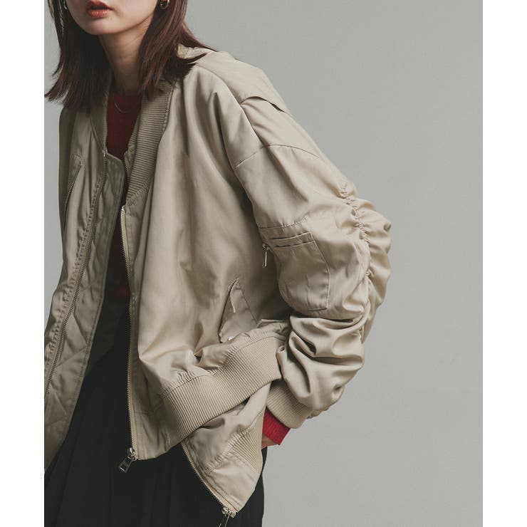 ギャザーデザインアシンメトリーMA-1 | ad thie | 詳細画像53 