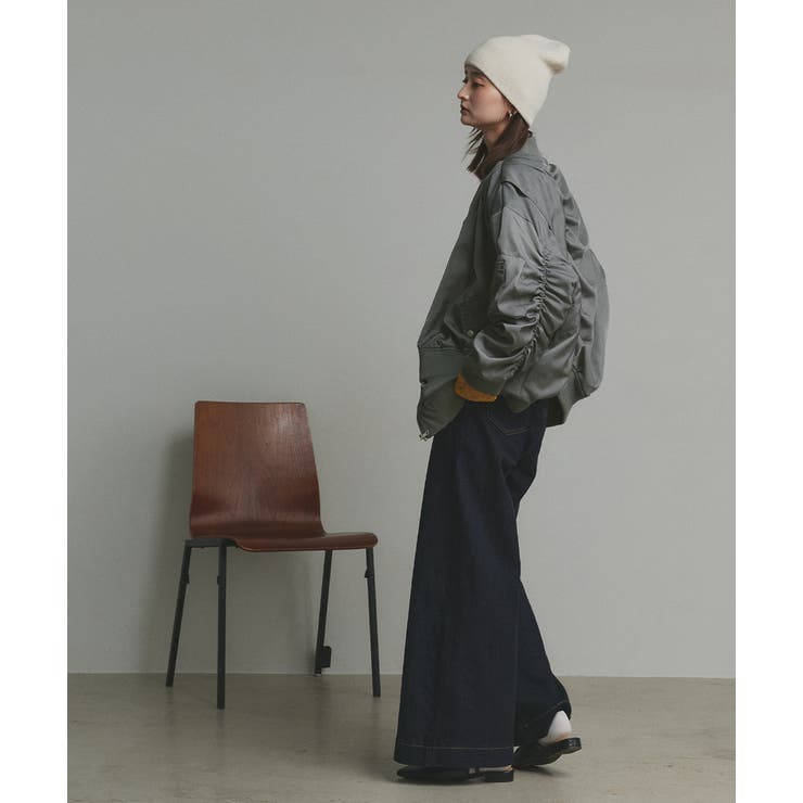 ギャザーデザインアシンメトリーMA-1 | ad thie | 詳細画像8 