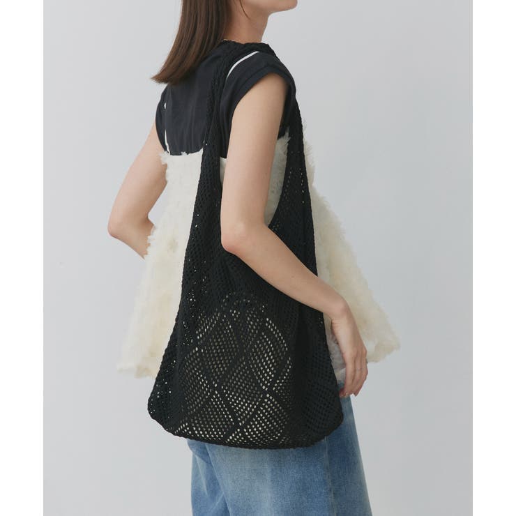 ブラック | カラフルニットトートバッグ | ad thie